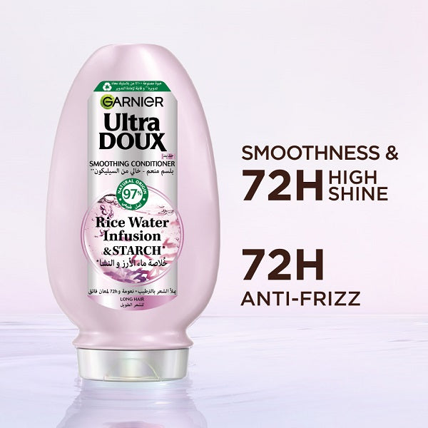 Garnier - Ultra Doux Rice Water Infusion & Starch Conditioner, for Long Hair, Smooth and Shine