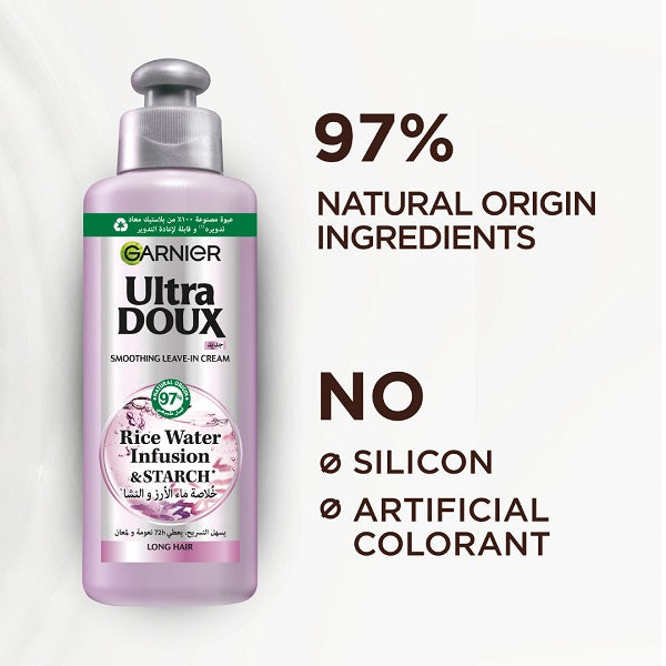 Garnier - Ultra Doux Rice Water Infusion & Starch, Leave In Cream, for Long Hair