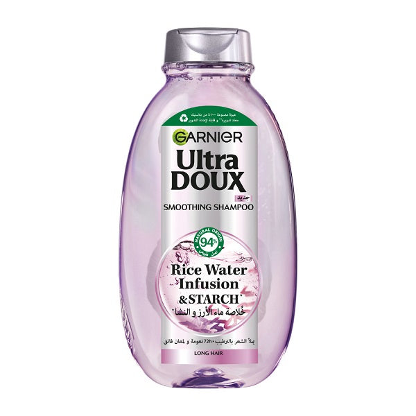 Garnier - Ultra Doux Rice Water Infusion & Starch Shampoo, for Long Hair, Smooth and Shine