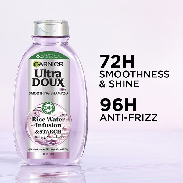 Garnier - Ultra Doux Rice Water Infusion & Starch Shampoo, for Long Hair, Smooth and Shine