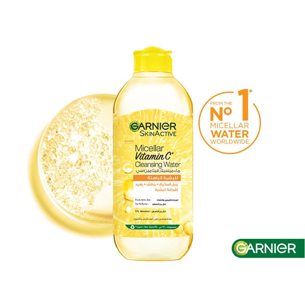 Garnier - Vitamin C Micellar Water Facial Brightening Cleanser and Makeup Remover (2 sizes)