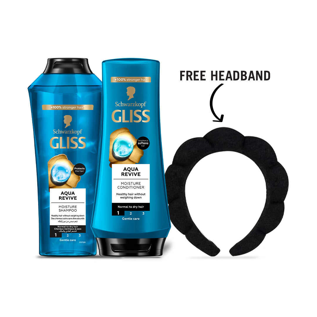 Gliss Shampoo 400 ML + Gliss Conditioner 200 ML + FREE Headband At 20% OFF