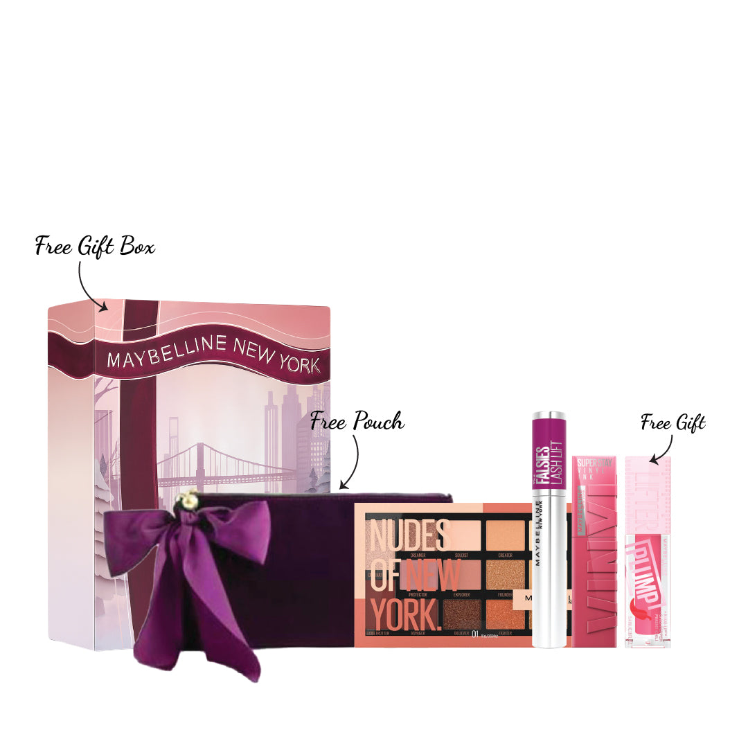 Nudes of New York Palette + Falsies Mascara + Vinyl Ink Lipstick + FREE Lifter Lip Plump & Pouch & Box At 25% OFF