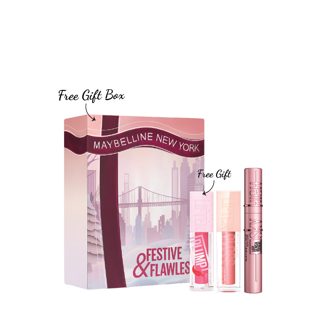 Lash Sensational Sky High Mascara + Lifter Gloss Lip Gloss+ FREE Lifter Plump & Box At 25% OFF