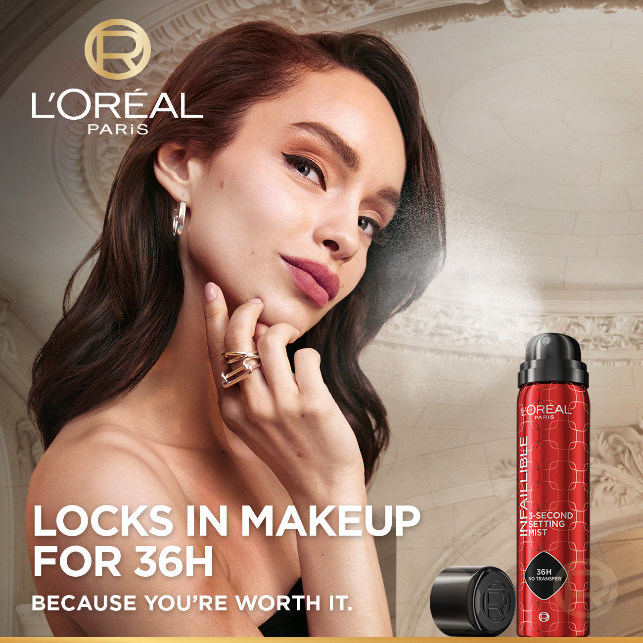 Infaillible 3-Second setting mist spray