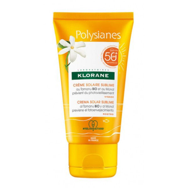 Klorane SUBLIMATING SUN CREAM SPF 50+ with organic Tamanu & Monoi Face 50 ml