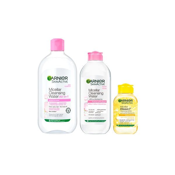 Micellar Water Facial Cleanser 700ML + 400ML + Vitamin C 100ML At 15% OFF