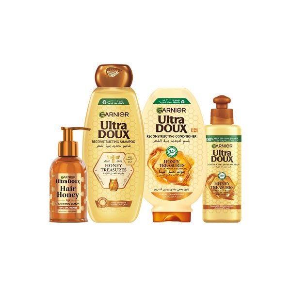 Ultra Doux Honey Treasures Shampoo 400 ML + Conditioner 200 ML + Leave-in 200 ML + Serum 115 ML At 15% OFF