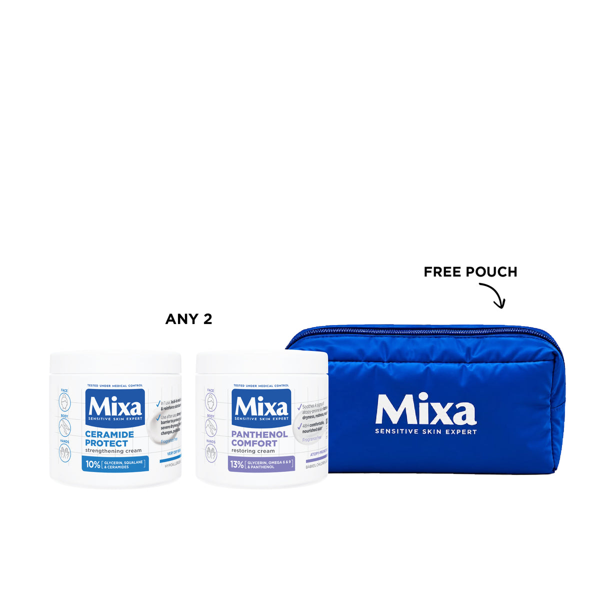 Any 2 Jar Cream 400ml + FREE Pouch At 20% OFF
