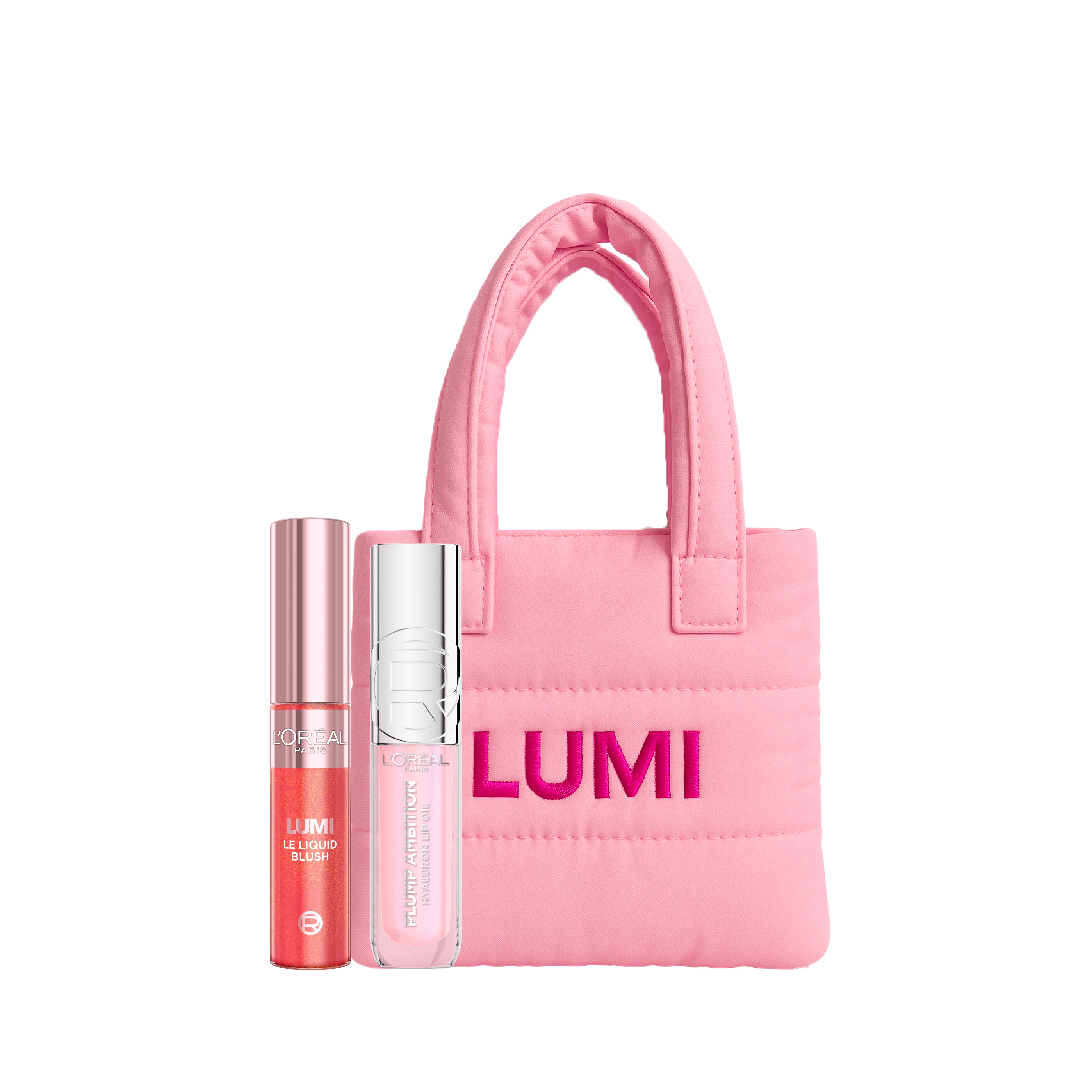 Plump Ambition Lip Oil + Lumi Le Liquid Blush + FREE Lumi Bag
