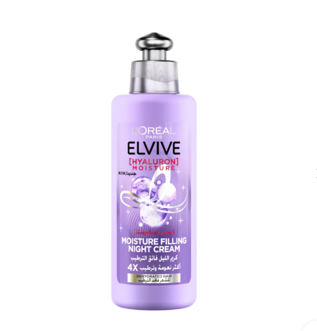 L'Oreal Paris - Elvive Hyaluron Moisture Filling Night Cream For Dehydrated Hair- For 4x More Hydrated Hair
