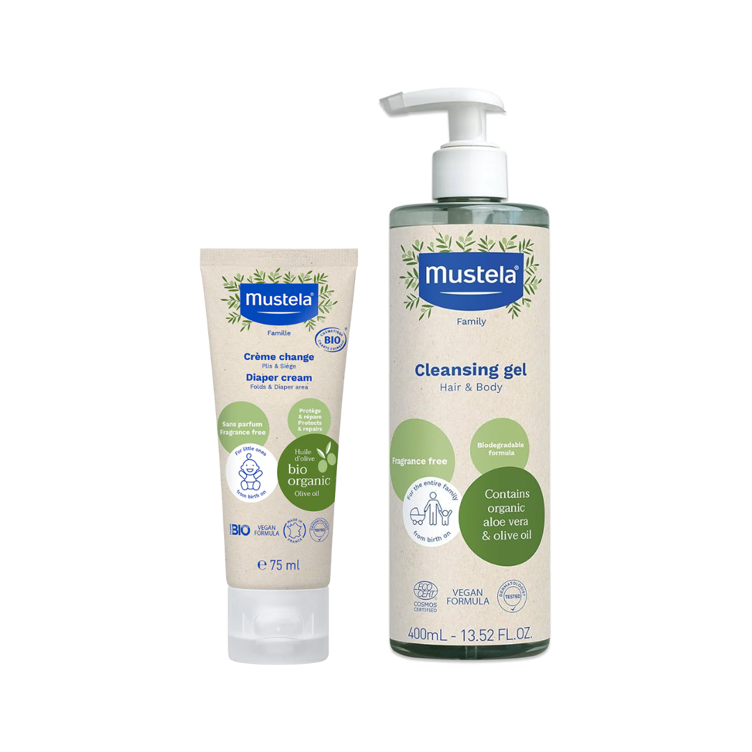 Certified Organic Diaper Cream 75 ML + Cleansing Gel Body & Hair 400 ML At 15% OFF