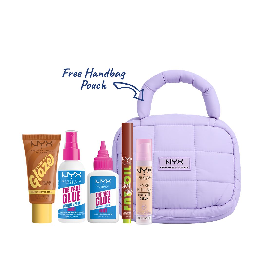 NYX full face and lip bundle primer skin tint concealer lip balm setting spray with free pouch