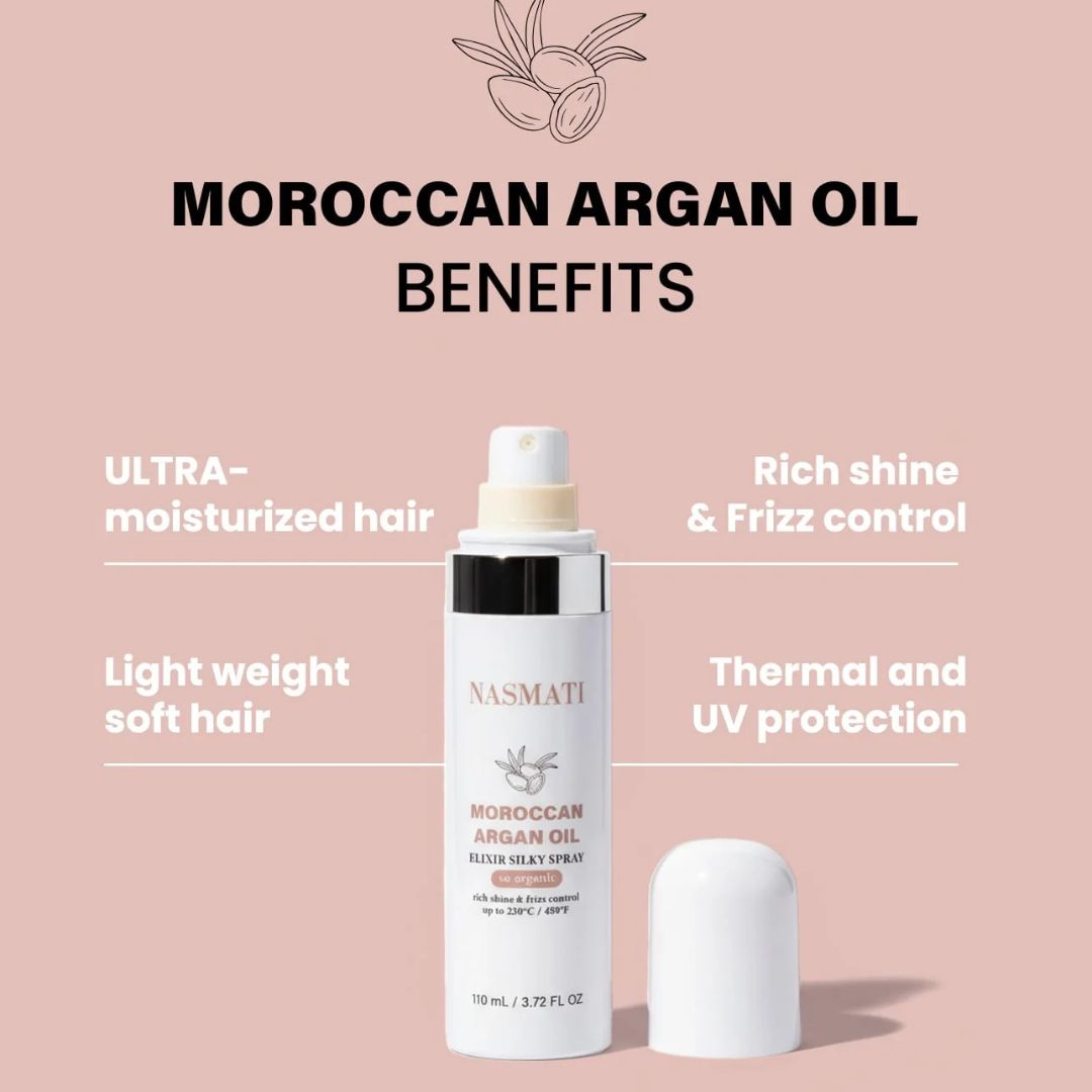 Nasmati Moroccan Argan Oil Heat Protectant Spray