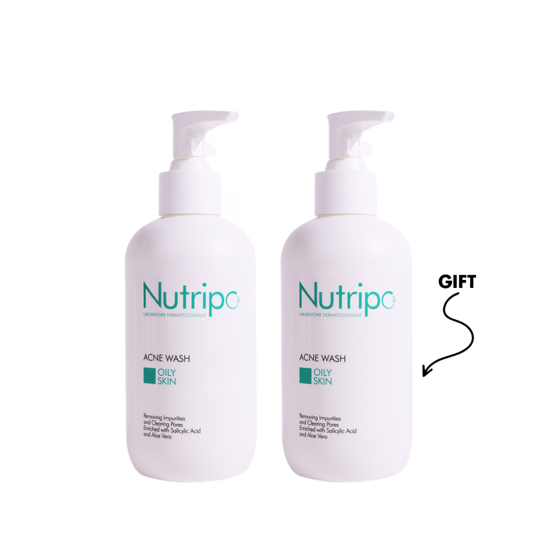 Nutripo acne wash duo with salicylic acid and aloe vera facial cleanser 250ml