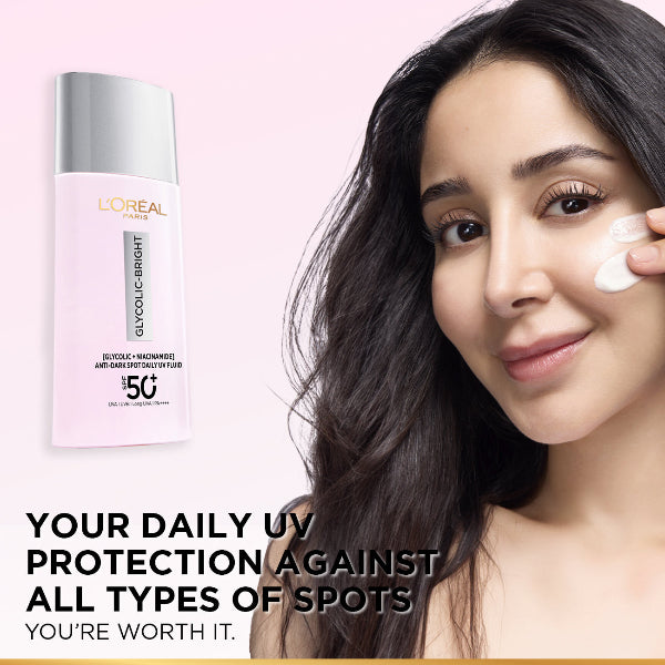 Glycolic Bright Anti-Dark Spot Daily UV Fluid SPF 50+ with [Glycolic Acid + Niacinamide]