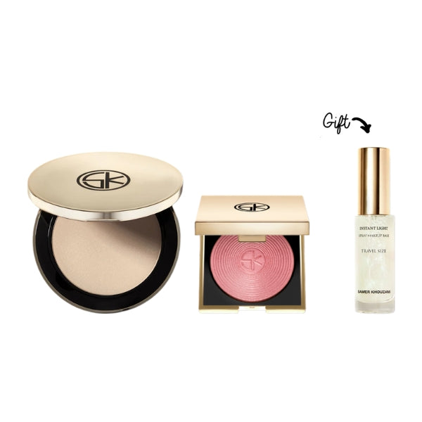Instant Blur Compact Powder + Glimmer Glow Blush + FREE Mini Instant Light Makeup Base At 50% OFF