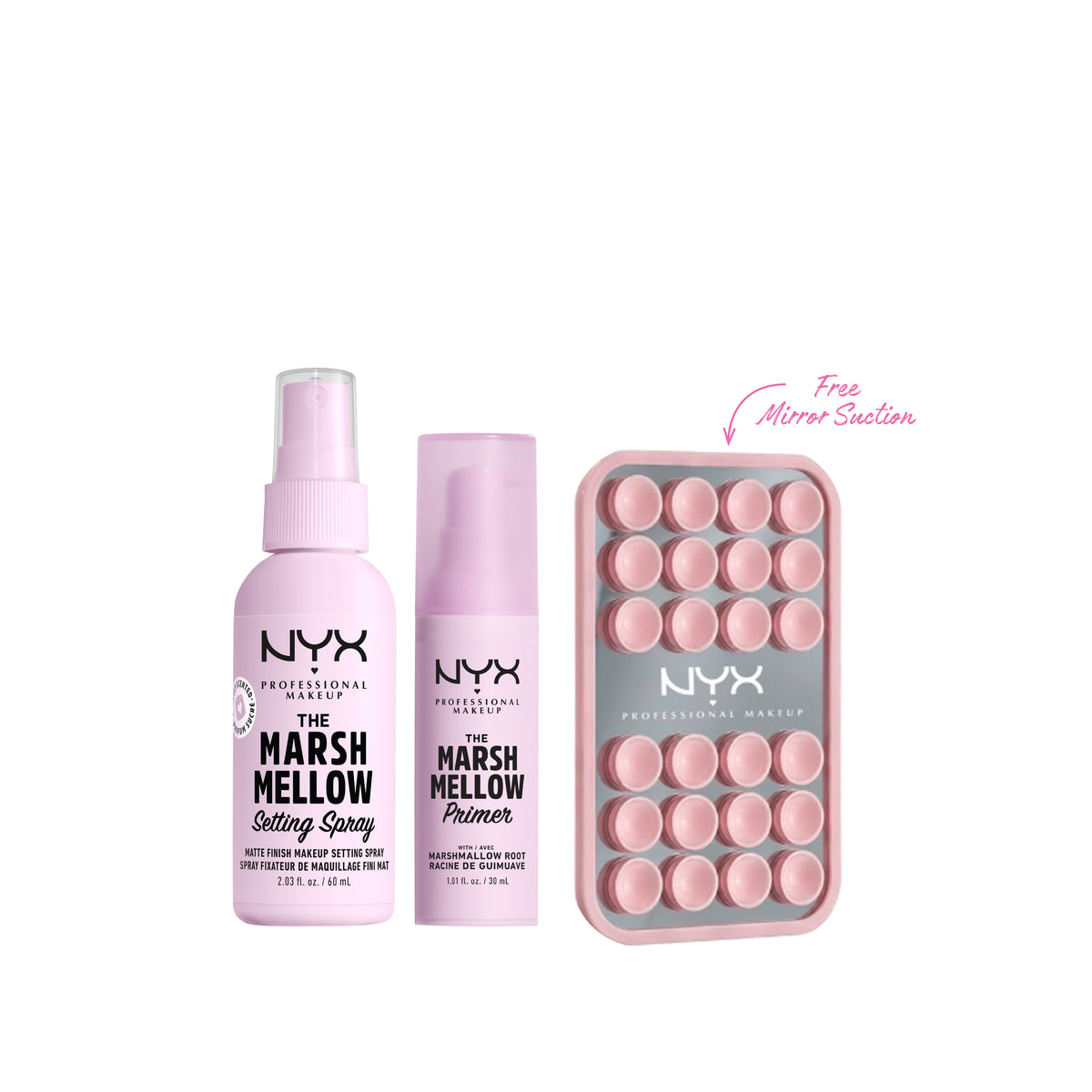 Marshmellow Setting Spray + Primer Set + FREE Mirror Suction At 20% OFF