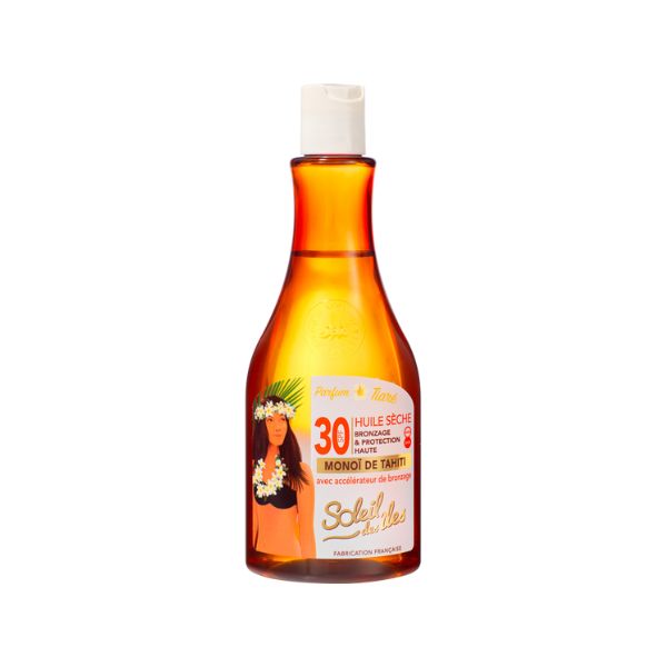 Soleil Des lles - Huile Sèche Bronzante Spf30 - Parfum Tiaré