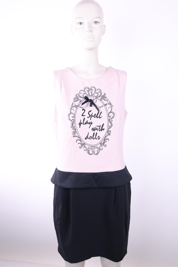 SPELL Spell sleeveless light pink with black color dress | Loolia Closet