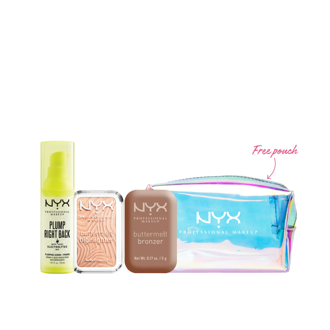 Plump Right Back Serum And Primer + Highlighter + Bronzer + Free Pouch