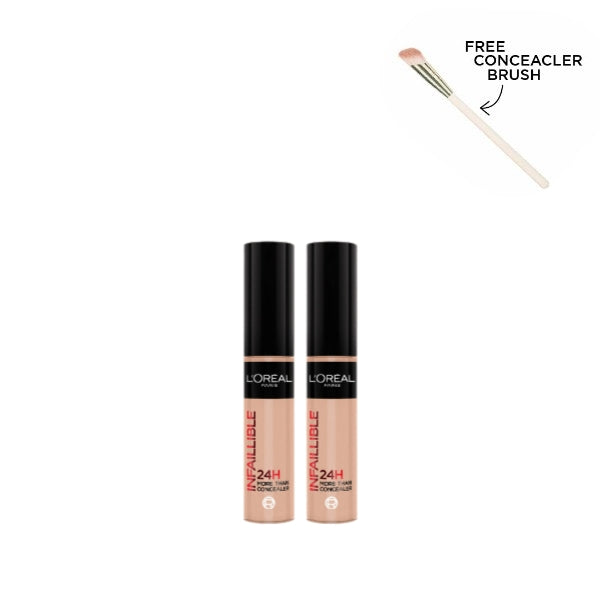 L'Oréal Paris 2x Infaillible Full Wear Concealer Waterproof + FREE Brush At 20% OFF | Loolia Closet