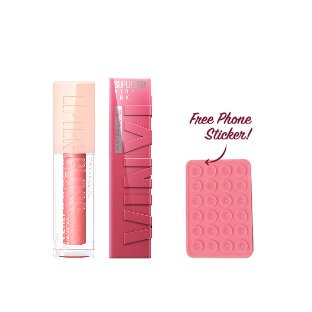 Lifter Lip Gloss + Vinyl Ink Lipstick + FREE Mobile Sticker At 20% OFF