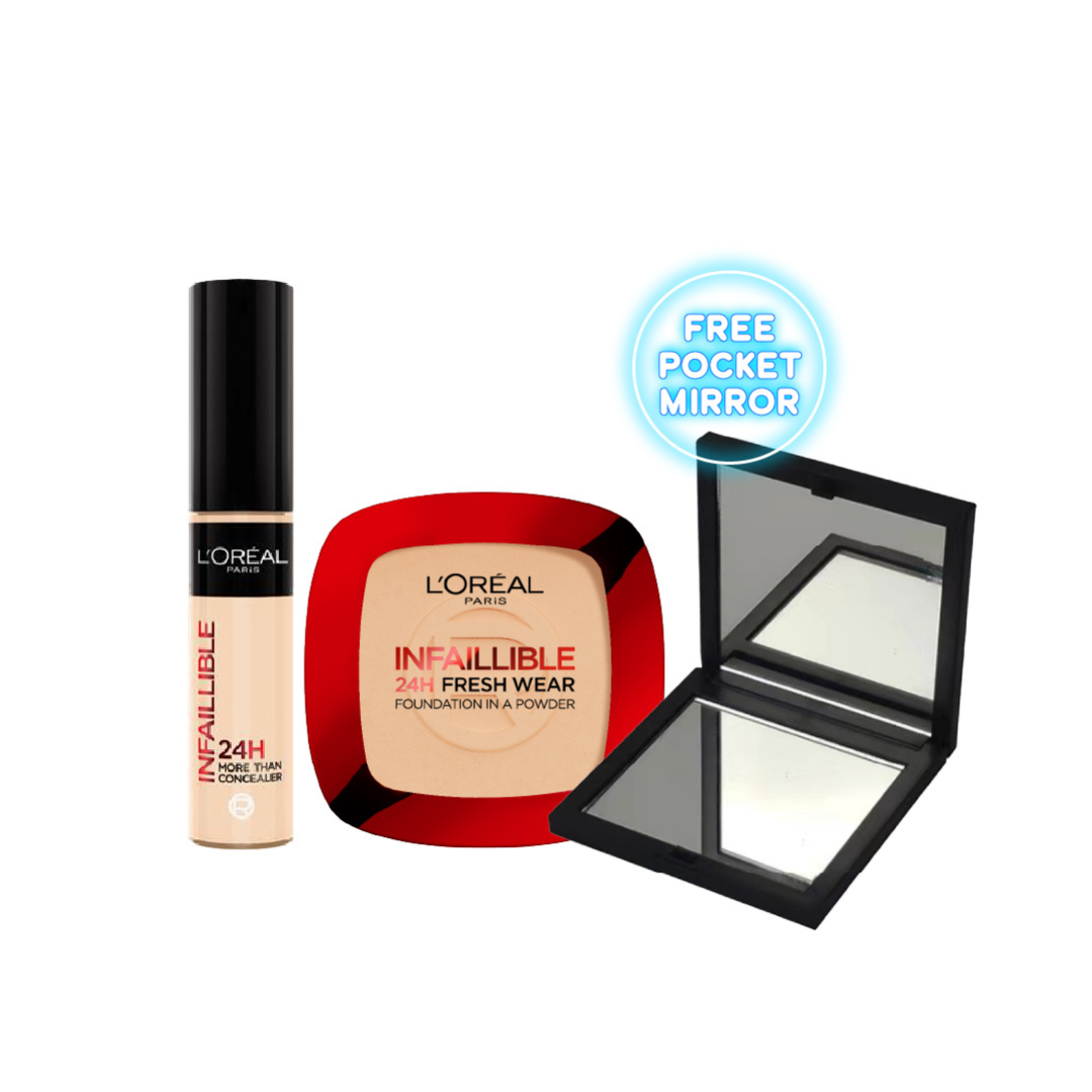 Infaillible Powder + Infallible Concealer + FREE Black Mirror At 25% OFF