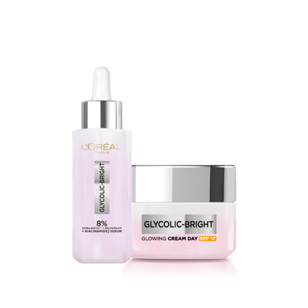 Glycolic Bright Instant Face Serum 30 ML + Day Cream 50 ML At 15% OFF