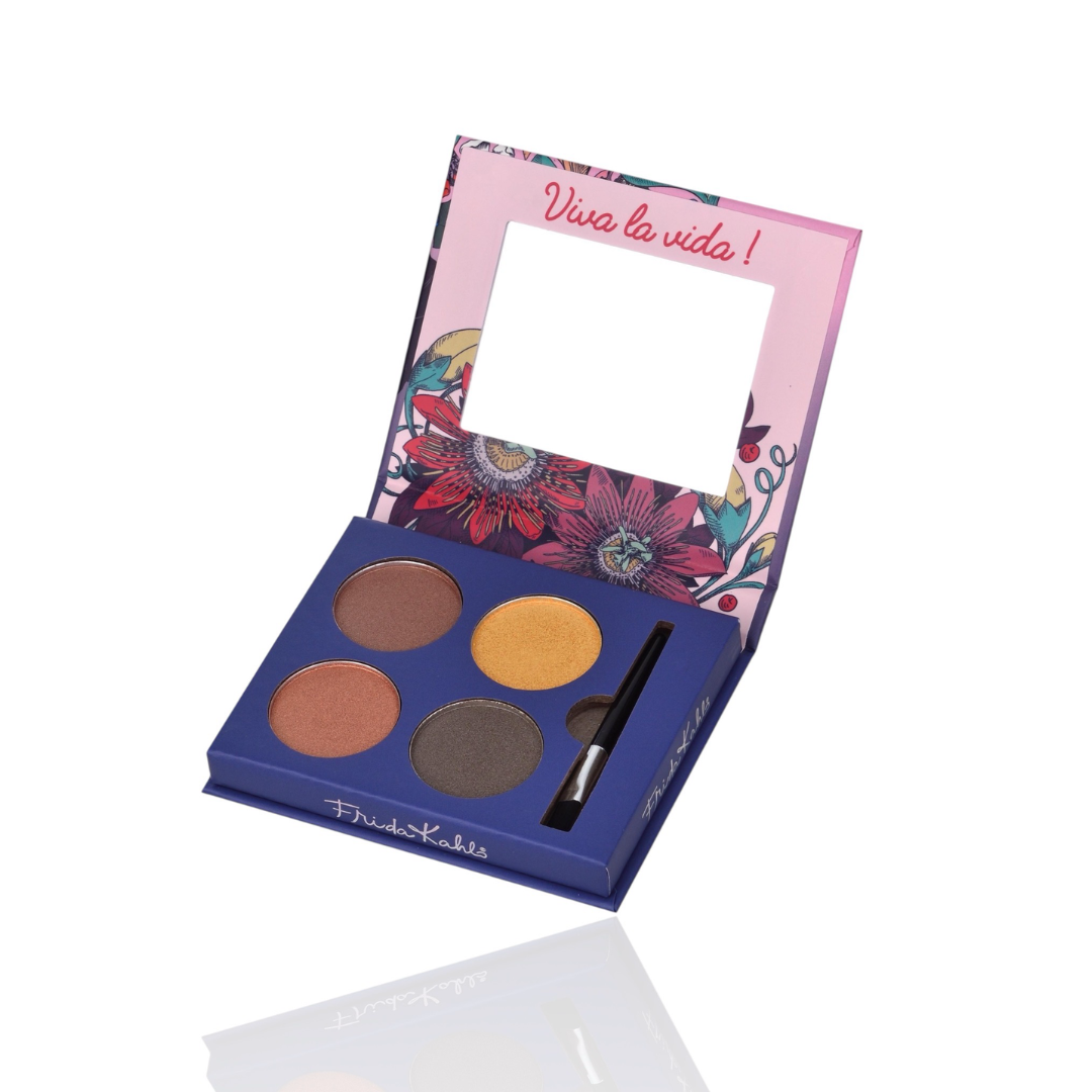 Frida Kahlo Eyeshadow Palette 4 Colors/brush+mirror