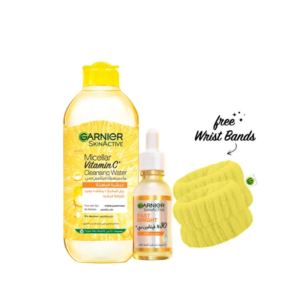 Vitamin C Micellar Water + Fast Bright Serum + FREE Wrist bands At 15% OFF