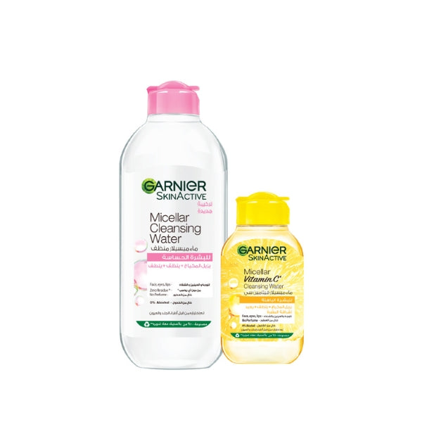 Garnier Micellar Water Pink 400 ML + Vitamin C Micellar Water 100 ML At 15% OFF | Loolia Closet