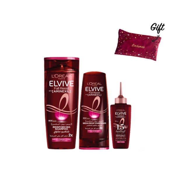 Elvive Fall Resist Anti Hair-Fall Shampoo + Conditioner + Serum + FREE Pouch At 10% OFF