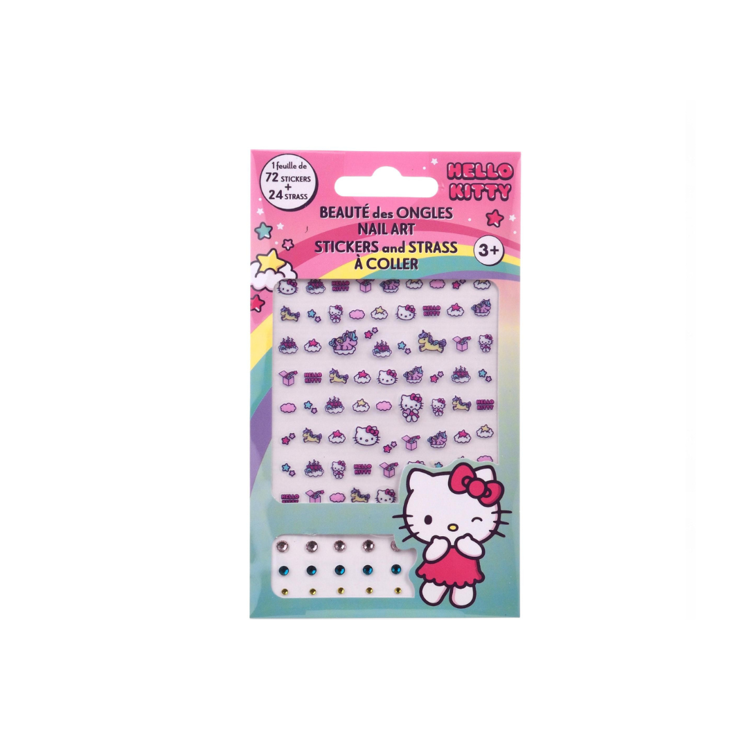 Hello Kitty 72 Nail Stickers/24 Strass Card x24