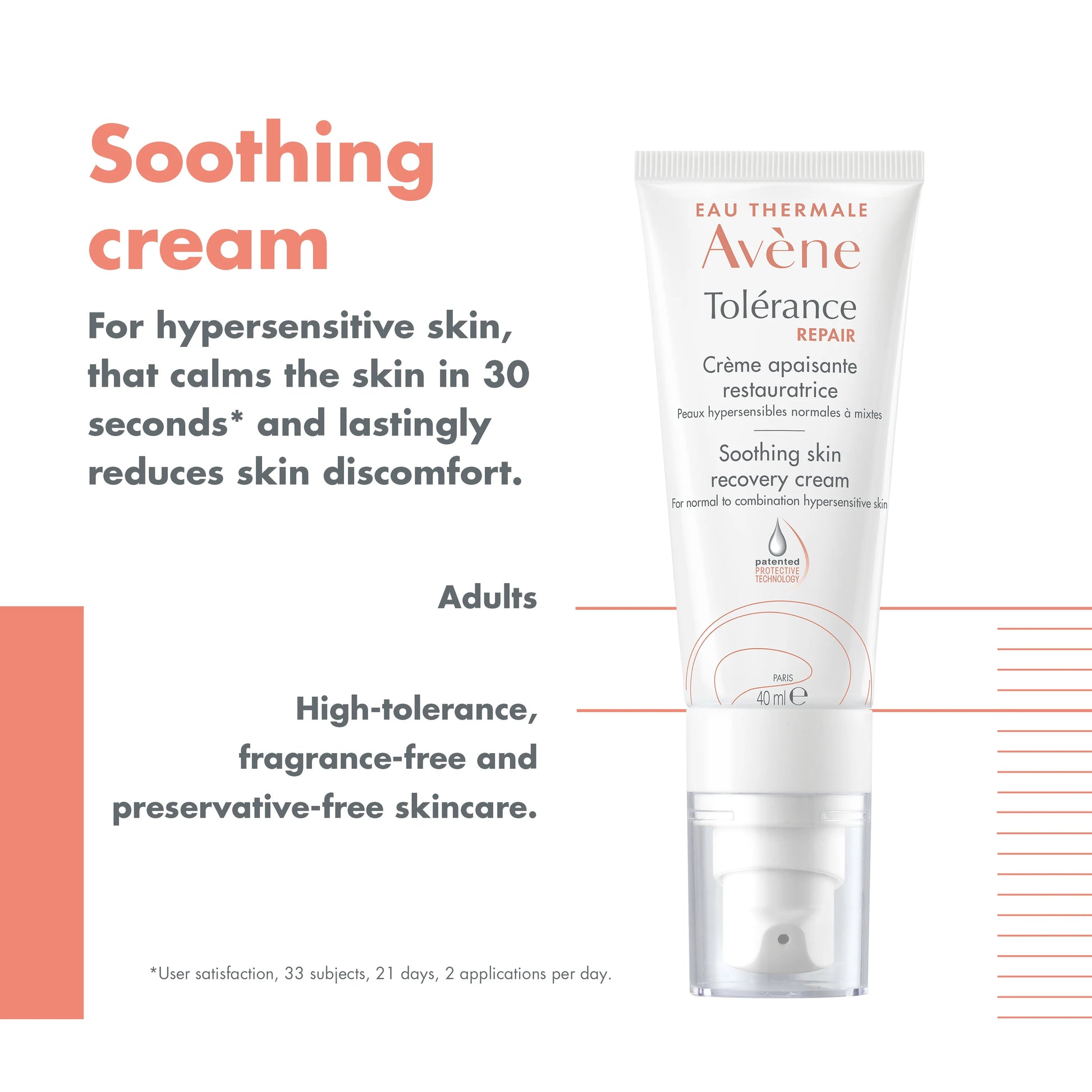 Avene Tolerance Extreme Soothing Cream packaging with product description 