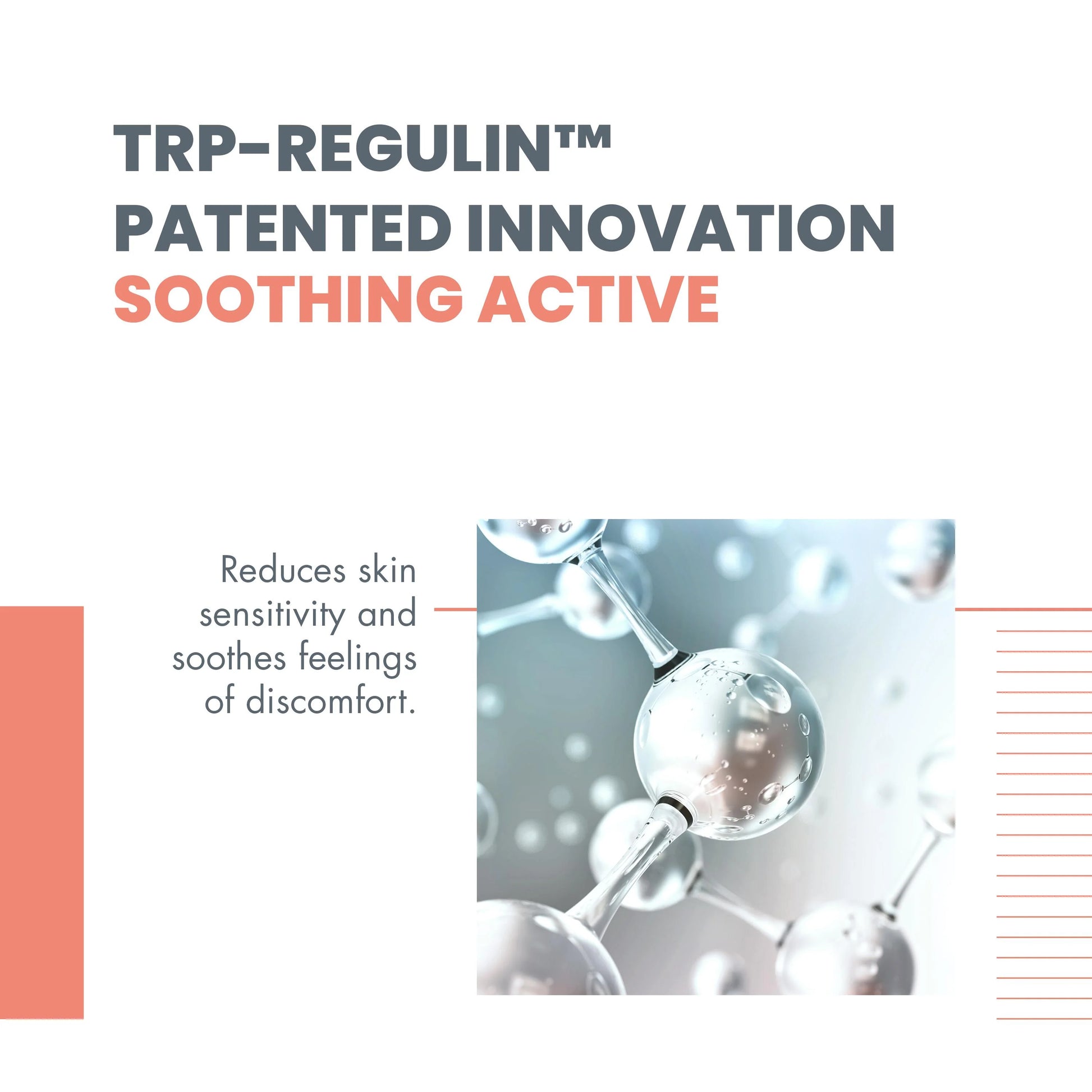 Advertisement for TRP-Regulin patented innovation with molecular structure illustration 
