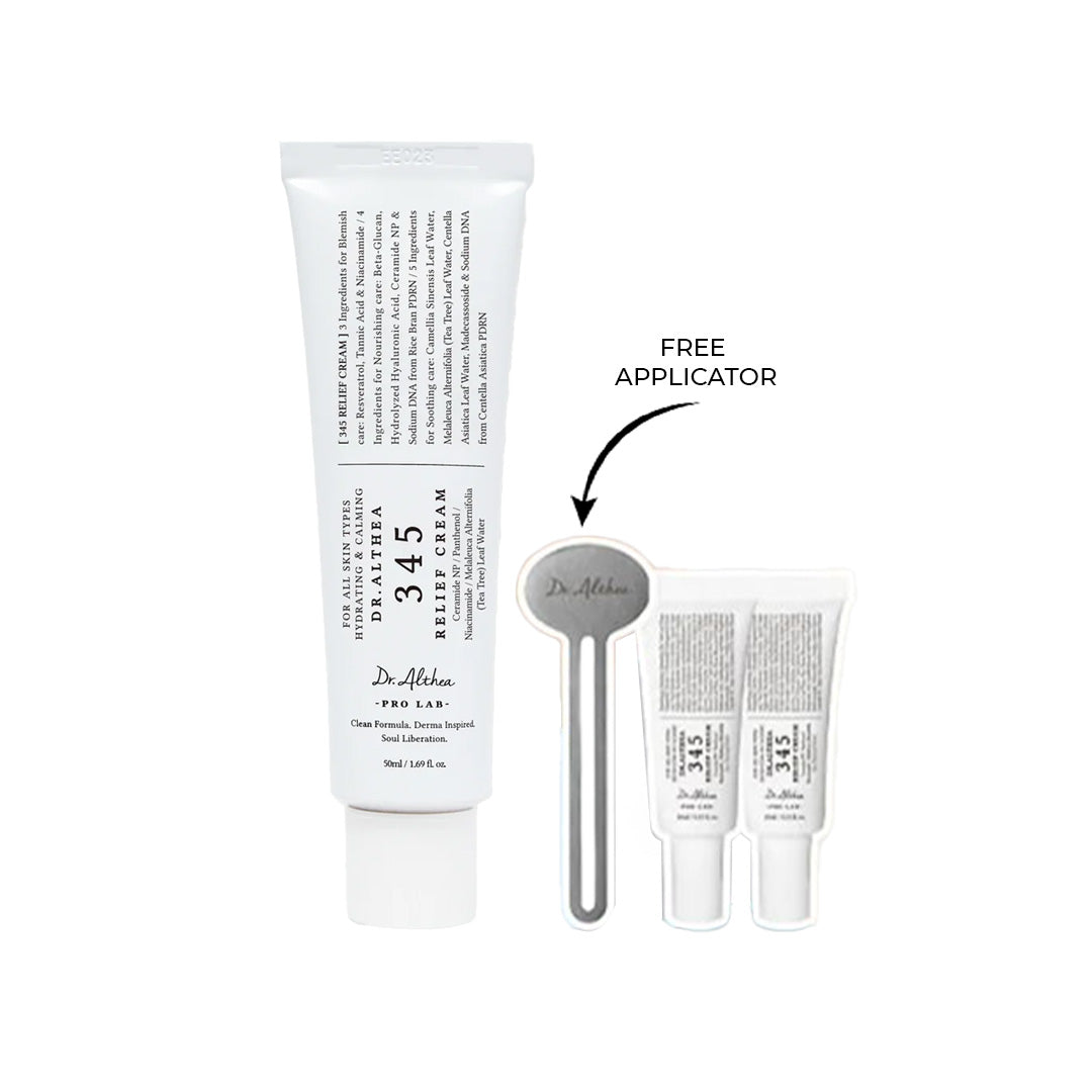 345 relief cream 50ML +2x 10ml Mini Creams + Free Applicator