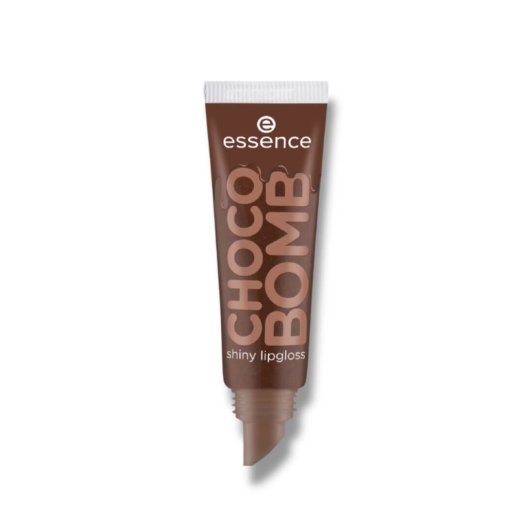 Essence Choco Bomb shiny lip gloss brown shimmer non sticky chocolate scent