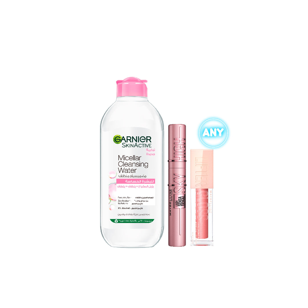 Micellar Water 400 ML + Lifter Lip Gloss + Sky High Mascara At 20% OFF