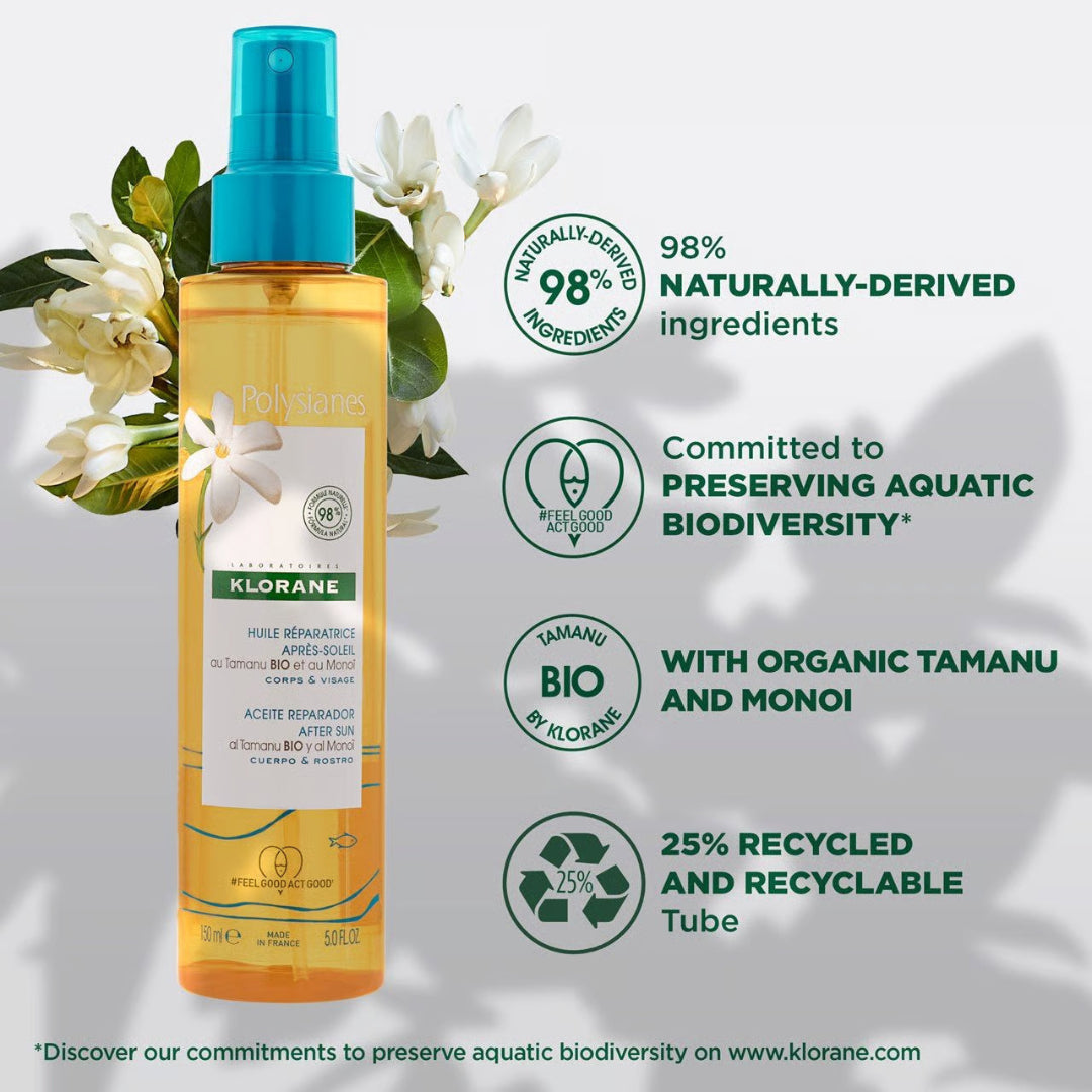 Klorane Polysianes After-Sun Repair Oil for Body and Face