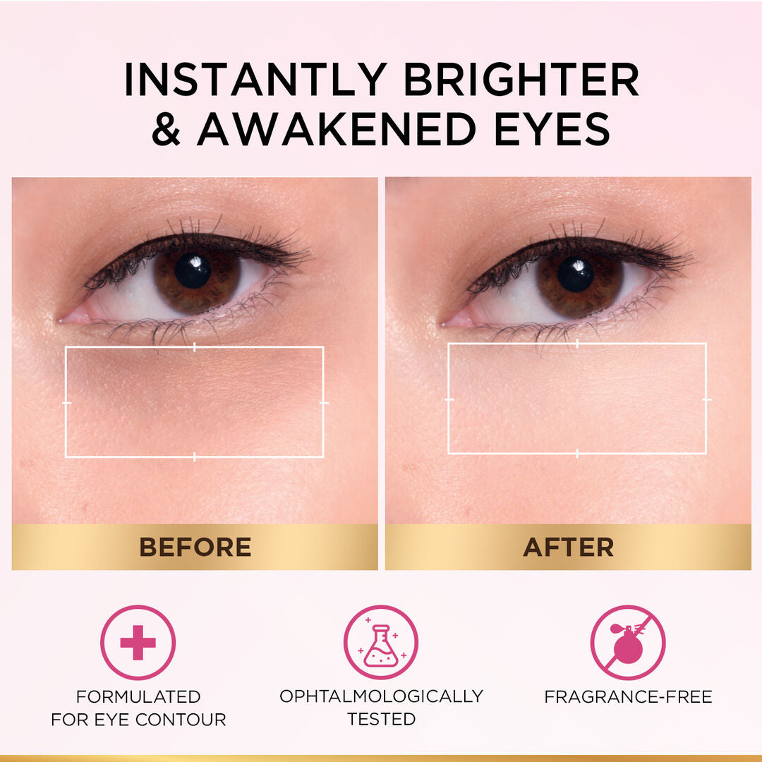 L’Oréal Glycolic Bright eye serum 3% glycolic acid vitamin CG niacinamide for dark circles and puffiness