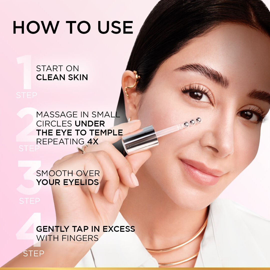 L’Oréal Glycolic Bright eye serum 3% glycolic acid vitamin CG niacinamide for dark circles and puffiness