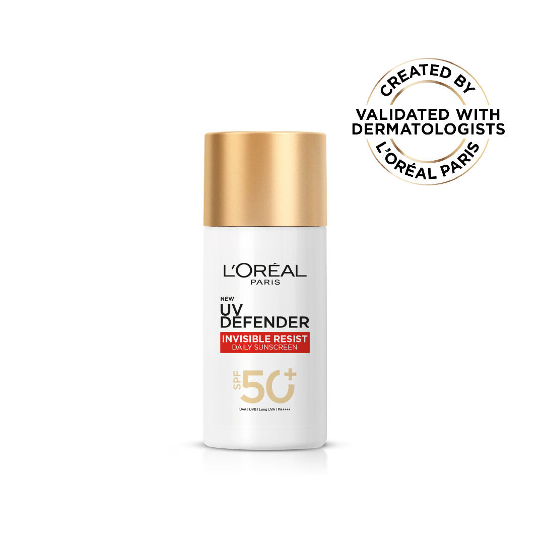 L’Oréal UV Defender Invisible Resist SPF50 sunscreen 50ml ultra light no white cast