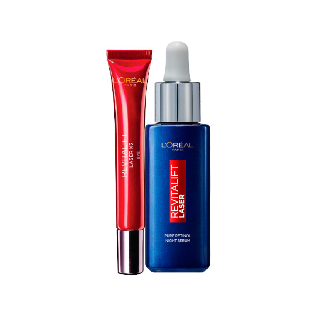 Pure Retinol Night Serum 30ml + Revitalift Laser X3 Eye Cream 15ml at 15% OFF