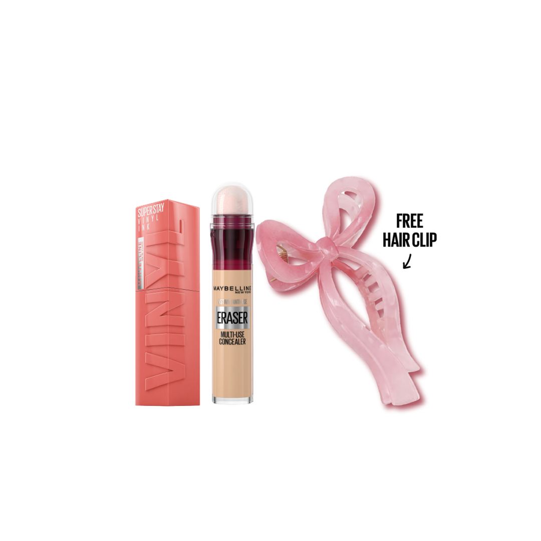 Maybelline Vinyl Ink Lipstick & Concealer Duo + FREE Hair Clip At 15% OFF