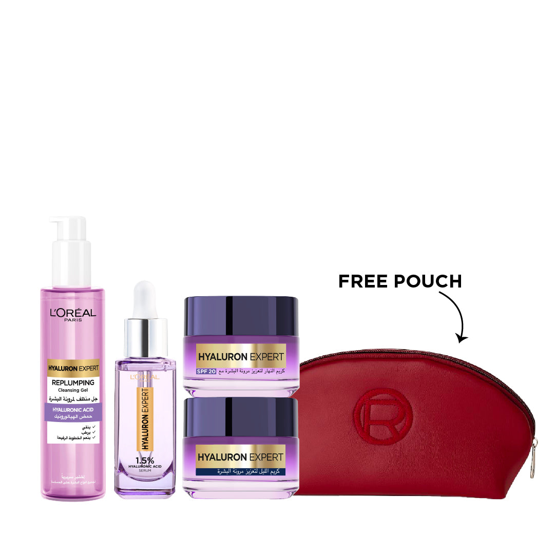 Hyaluron Expert Cleansing Gel + Face Serum + Day Cream + Night Cream + FREE Pouch At 20% OFF