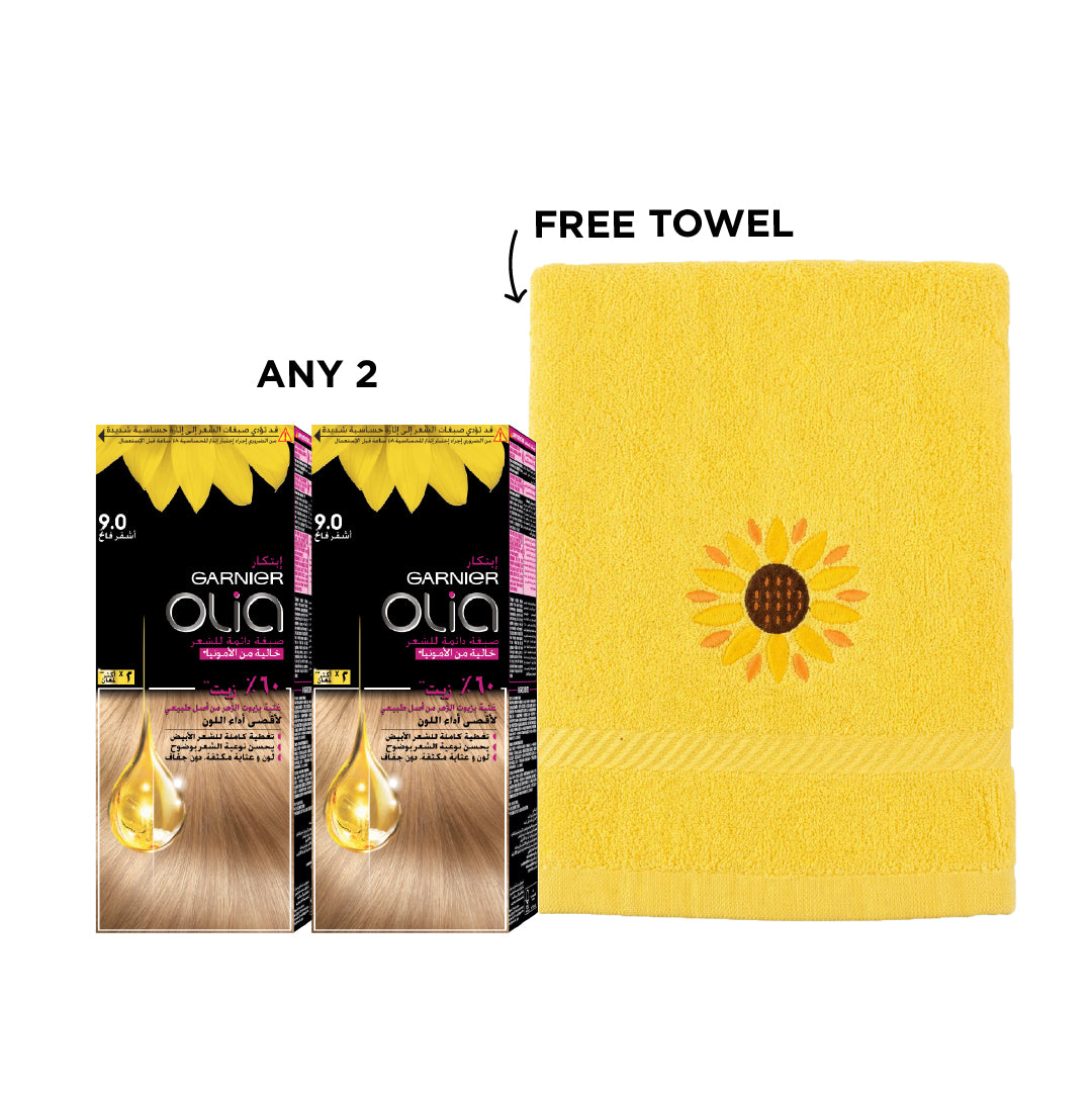 2x Olia Hair Coloration + FREE Towel At 15% OFF