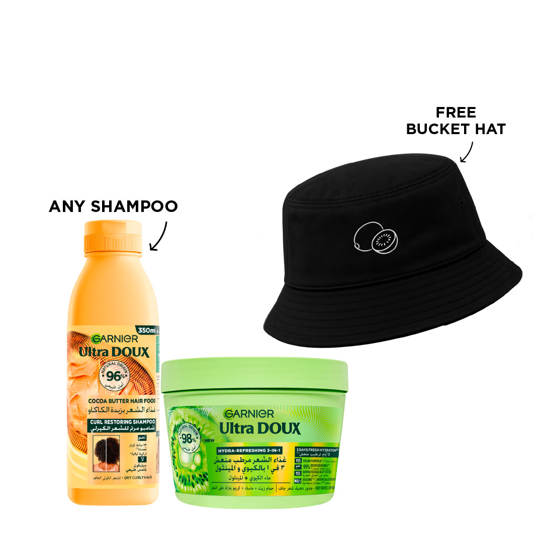 Any Hair Food Shampoo + Kiwi Mask + FREE Bucket Hat
