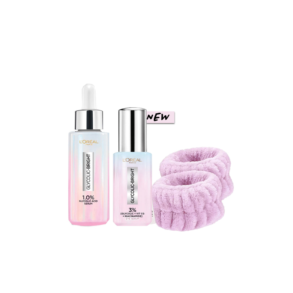 10% OFF L'Oréal Paris Glycolic Bright Instant Glowing Face Serum + Glyco Eye Serum+ FREE Wrist Towels