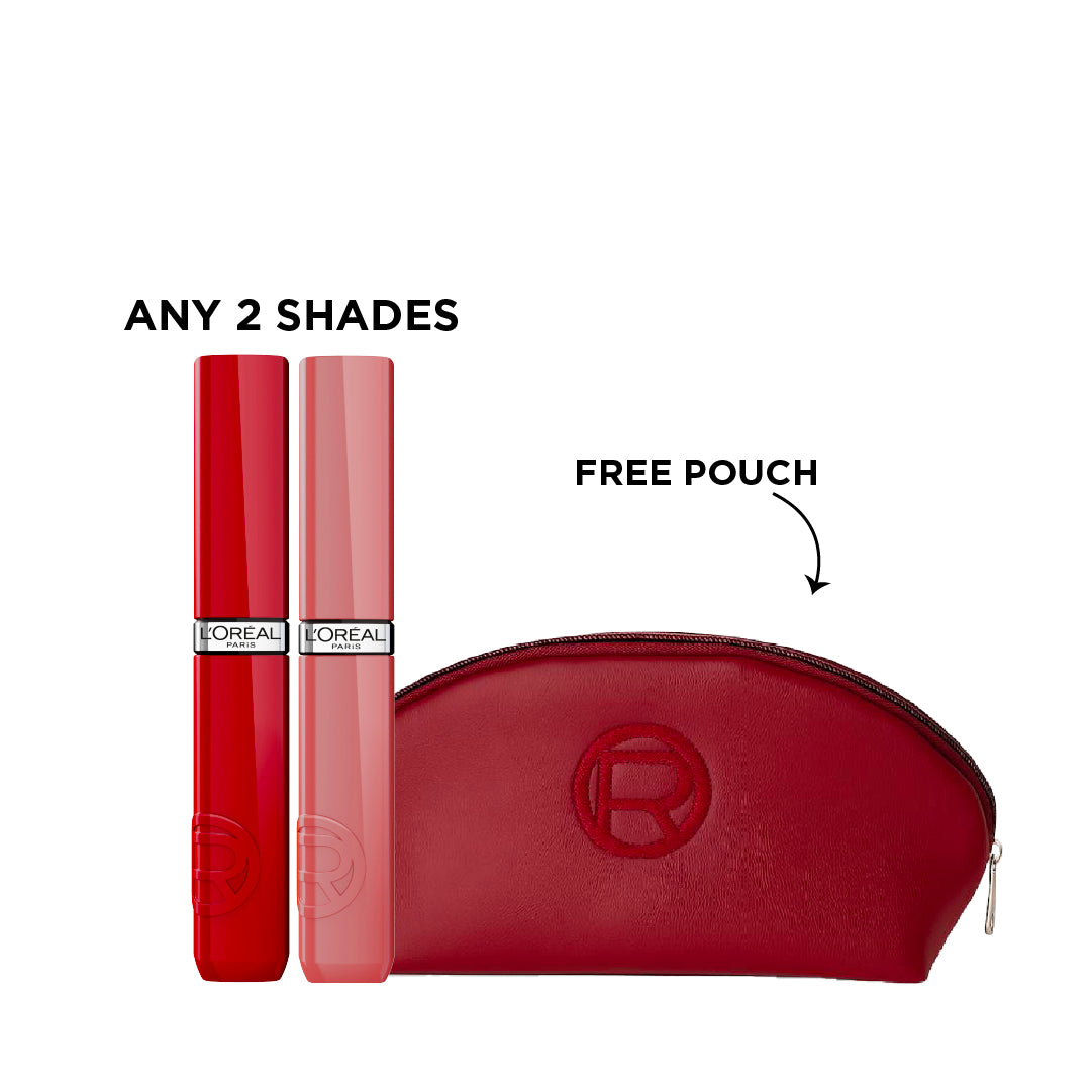 2x Infallible Laque Resistance Liquid Lipstick + FREE Pouch At 20% OFF